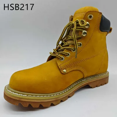 ZYF,construction Duties Goodyear Technology Formal Band Safety Shoes Bridge Building Steel Toe Cap Honey Color Work Boots HSB217