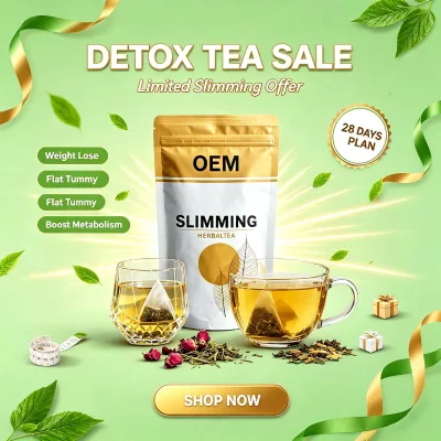 28 Days Day/Night Slimming Tea-Natural Herbal Blend Lotus Leaf Green Tea Gentle Colon Cleanse Supports Digestion OEM Available