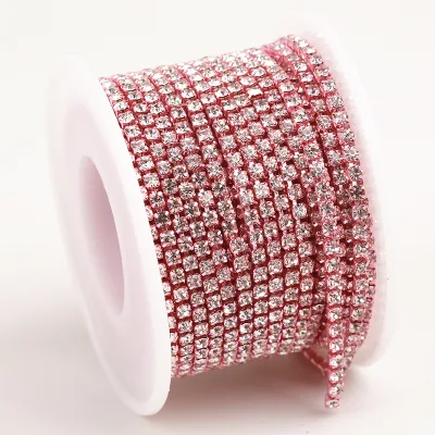Crystal Glass Rhinestone Cup Close Chain Sew on Rhinestone Chain for Dresses Garment