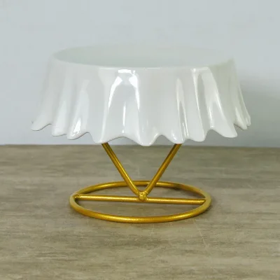 Factory Price Durable Advanced Design Porcelain Ceramic Wedding Cake Stand Ceramic Dessert Stand