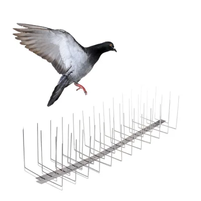 Large Birds Control Deterrent Strips  4 Rows Stainless Steel Throns Weld Base Anti Pigeon Birds Spike