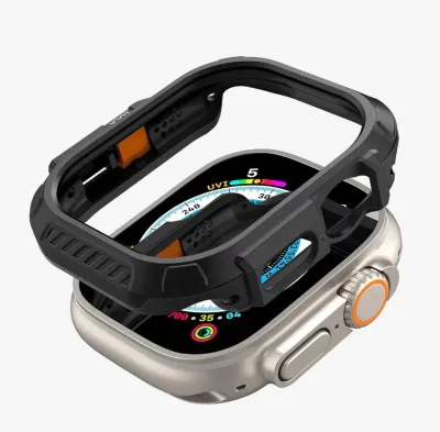 Official Shockproof Bumper Durable Case Cover for IWatch 49mm 44mm Black Lock Fit Cover for apple Watch ultra 2 9 8 7