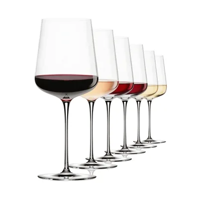 Hand Blown Crystal Stem Red Wine Glasses Custom Logo, Dishwasher Safe Goblets for Daily Party, Birthday Gift for Wine Lovers