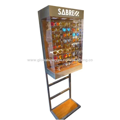 Customized eyewear display rack sunglasses display stand display case with led light
