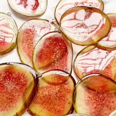 Real Dried Fig Fruit Slice Resin Charms Pendants for DIY Necklace Earring Jewelry Making