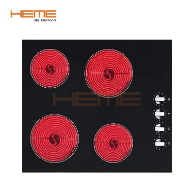 Home Cooking Built in 60cm Ceramic Glass Knob Control Ceramic Hobs With Residual Heat Indicator