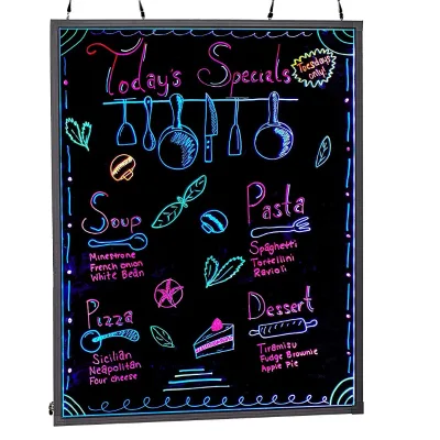LED Message Writing Board Illuminated Erasable Neon Effect Restaurant Menu Sign for Shop Advertising