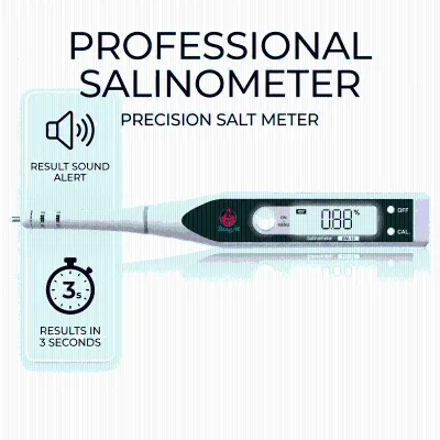 BingM Digital Salt Concentration Tester & Salinity Meter with 0.05% Accuracy AAA Battery LCD Display OEM Plastic