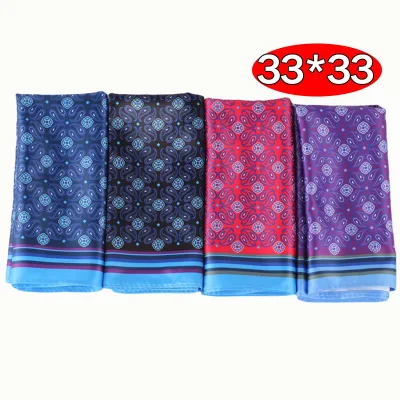 2026 New Model Digital Printed Pocket Square High Quality 100% Polyester 33*33 CM Pocket Square for Business Men