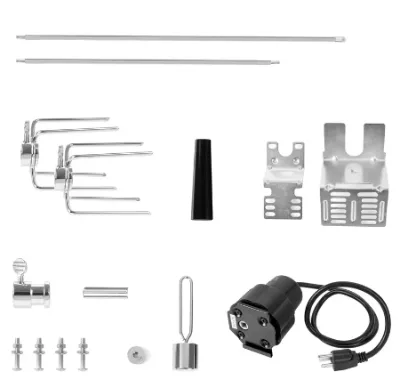 Electric BBQ Rotisserie Kit BBQ Grill Pig Chicken Beef Motor Grill Rotisserie Kit  for Outdoor Grill for Men - Stainless Steel