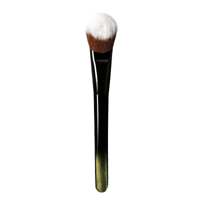 Sloped Contour Brush Green Angled Blush Brush Soft Two-Tone Bristles Face Makeup Brush for Natural Blending