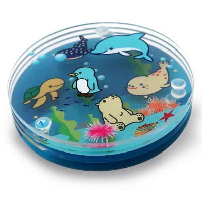 Hot Selling Classic Animal Pattern Printed Clear Plastic Coasters Eco-Friendly Canplow Promotion Ocean Design 4" Souvenir Gifts