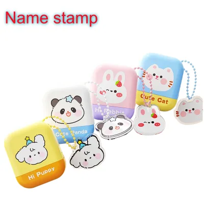 l Keychain Kids Name Stamp Set, Custom Personalized Clothing Fabric Stamp, Waterproof Children DIY Stamp Material Kit for School