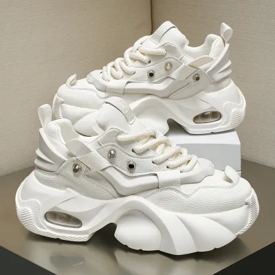 2024 Explosions Small White Lace-up Black Samurai New Ins All Seasons Wear-resistant Thick Sole Height Increasing Casual Work