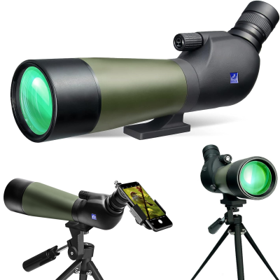 TVR 20-60x80mm Spotting Scope Straight Waterproof Spotting Scope for Target Shooting Hunting Bird Watching