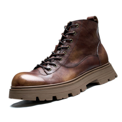 Classic Western Cowboy Boots for Men Lace up Boots Genuine Leather Soles Handcraft Shoes