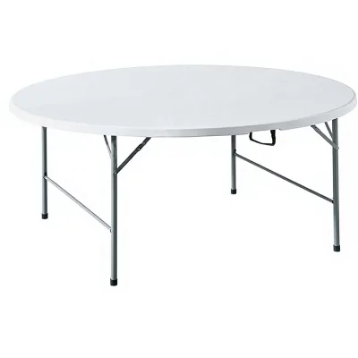 Foldable Round Modern Minimalist Outdoor Dining Table Storage-Friendly 10-Person Plastic Large Outdoor Furniture Set