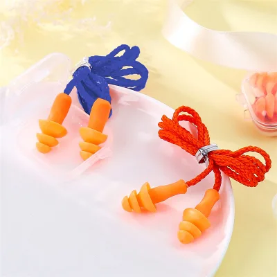 Waterproof Silicone Wired Earplugs with Noise Reduction for Swimming Work Learning Sleep-Bulk Packaging