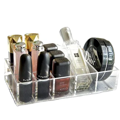 Transparent Acrylic Countertop Cosmetic Compacts, Palettes, Foundation & Perfume Makeup Organizer Tray
