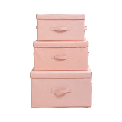 Collapsible Storage Boxes With Lids Fabric Foldable Storage Bins Organizer Containers Baskets With Lid for Home Bedroom Closet