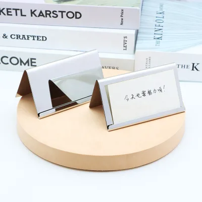 Office Supplies Custom Card Holder Desktop Stainless Steel Business Card Metal Holder