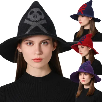 Hot Selling Leyou GKH2094 Unisex Wide Brim Acrylic Halloween Witch Hats Cosplay Festival Party Business Character Four Seasons