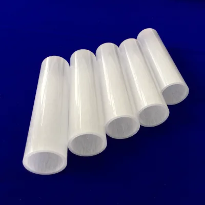 High Temperature Translucent Milky White Quartz Glass Pipe for Heating with Bending & Cutting Services High Pressure Resistant