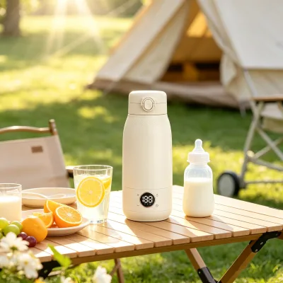 Rechargeable Cordless Stainless Steel Heating Cup Digital Temperature Control Electric Kettle Removable Battery for Car RV