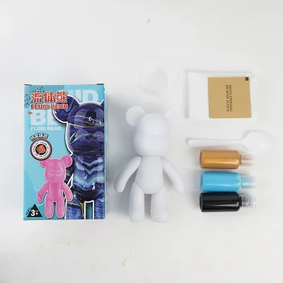 DIY Acrylic Bear Pouring Paint Set with Canvas Glass & Paper-6 Colors