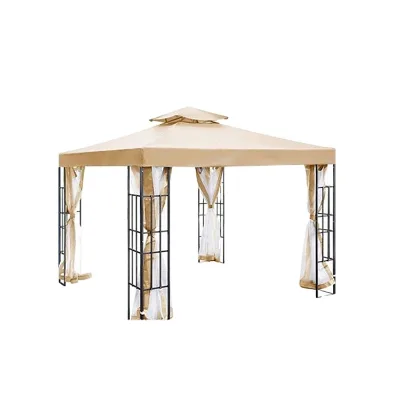 Wholesale 10 X10 ft Patio Outdoor Pop up Luxury Garden Gazebo Awning Canopy Tent With Mosquito Netting for Wedding & Party Use