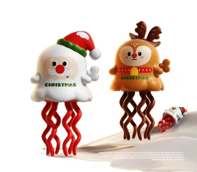 Wind up Toy Santa Claus Fun Dancing Octopus Plush Novel Christmas Clockwork Holiday Toy for Kids