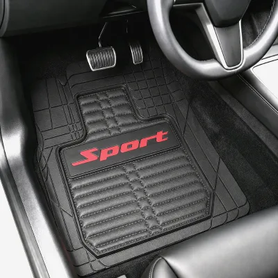4-piece Universal Anti-slip Waterproof PVC Car Floor Mats - Stain-resistant and Durable Personalized logo for Car SUV Truck