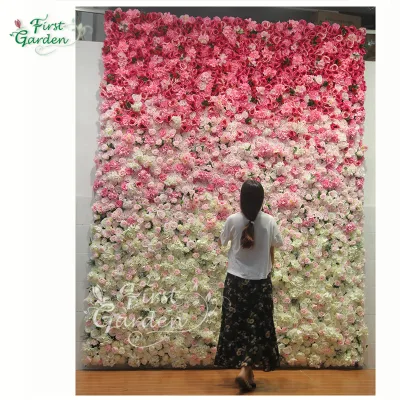 Pink Gradient Artificial Plant Flower Wall for Conference Room Wedding Decoration Garden Decoration Christmas Wedding Home