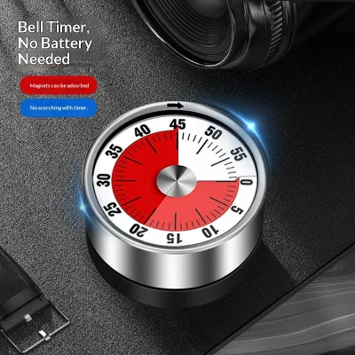 Kitchen Timer Cute Manual Stainless Steel Metal Rotary Mechanical Easy Operation Countdown Cooking Timer Loud Alarm Cooking