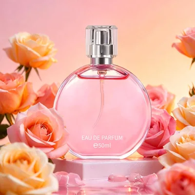 Hot Sale Women Eau De Parfum Long Lasting Floral Scent Pink Ladies Perfume Spray Popular Live Show Fragrance Wholesale Custom