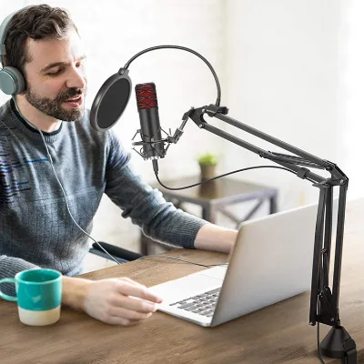 Filter Mobile Phone Computer You tube Studio Broadcast Condenser Microphone Portable Media Player Arm Stand Clamp