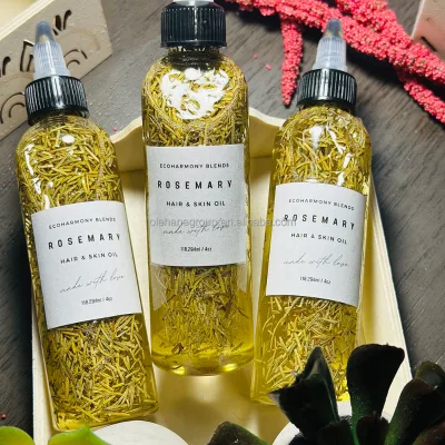 Custom Private Logo Hair Growth Supplement Vegan Natural Jojoba Castor Avocado Peppermint and Rosemary Oil Hair Growth