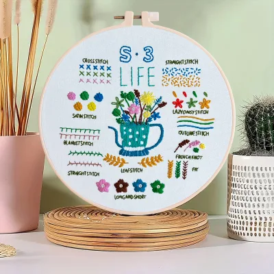 Hot Sale Embroidery Starter Kit Wholesale Punch Needle Embroidery Kit Set Custom DIY Punch Needle Kit for Beginner Handcrafted