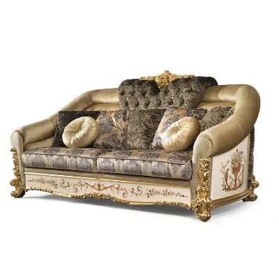 Luxurious Atmosphere Can Be Customized Fine Workmanship New Leather Comfortable Hand-painted Sofa