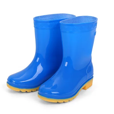 High Quality PVC Rain Boots for Kids Waterproof and Anti-Slip Work Wellies for Boys in Summer and Winter