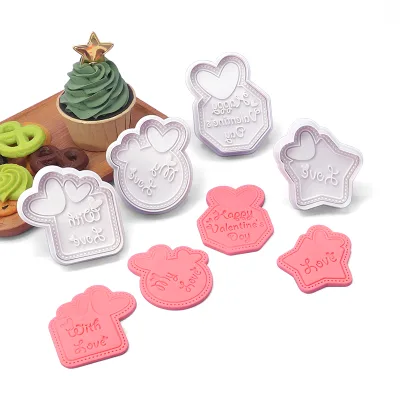 New Biscuit Mould Cake Decoration Stamper DIY Printing Mold Home Baking Tools Creative Valentine's Day Series