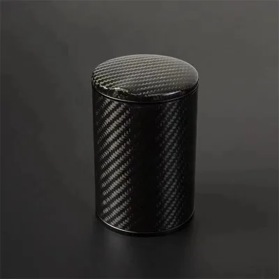 Car Gift Factory Direct Carbon Fiber with Alloy Car Ashtray Home Office Ashtray Dust-proof Water Cup Holder Ashtray