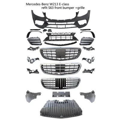 Hot Sell Best Quality Car Parts Front Bumper for Mercedes-Benz E Class W213 Upgrade to E63s Front Bumper with Front Grille