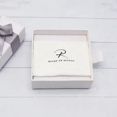 Customized white canvas envelope pouch small ring pouches for packing canvas jewelry bag