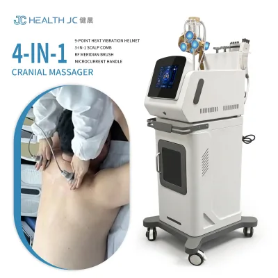 Manufacturer Multi-Probe Standing Head Massager EMS Handle Scalp Circulation Warmth Support for Home Use