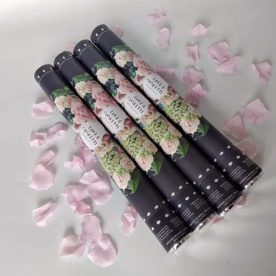 Safety Assured Non-Toxic Party Popper with Romantic Rose Petals & Pink Confetti for Christmas & Easter Celebrations-Outdoor Use
