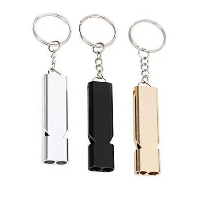 Outdoor Survival Emergency Aluminum Alloy Dual-Frequency High Decibel Dual-Pipe Pigeon-Training Referee Survival Whistle
