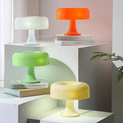 Denmark Luxury Modern Mushroom ABS LED Table Lamp with USB Switch Control for Bedroom Living Room & Hotel Use