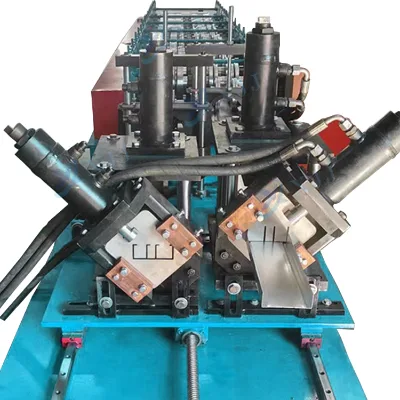 Automatic Double Line Villa LSF C Channel Steel Purlin Keel Metal Stud Track Omega Furrowing Profile Roll Forming Machine Sale