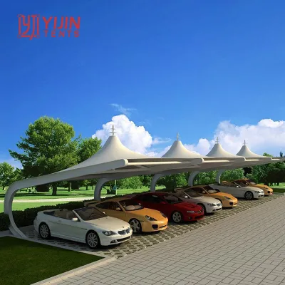 Free Design Low Cost Multiple Office Car Parking Shades Architecture Tensile Membrane Structure Canopy Design